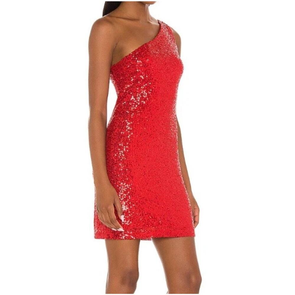 BB Dakota Steve Madden One-Shoulder Dress XL Cocktail Sequin Mini Stretchy Sexy - Picture 1 of 10